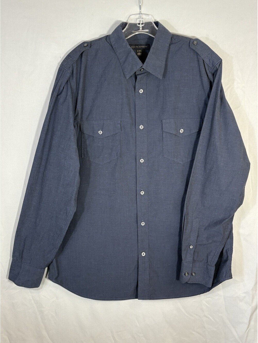 Banana Republic Utility Shirt Mens L Navy Blue Cotton Military Workwear Heritage